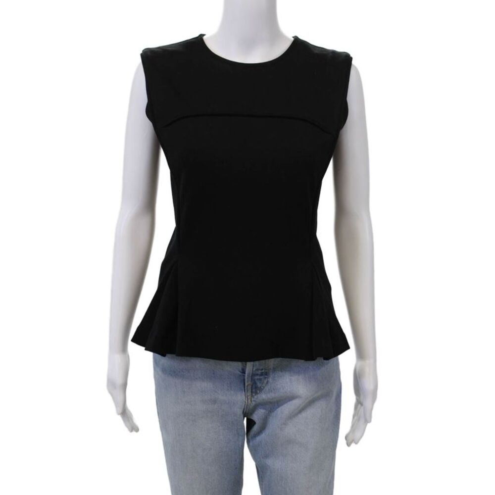 Chalayan Womens Sleeveless pleated Waist Zipper Back Blouse Black Size EUR 40